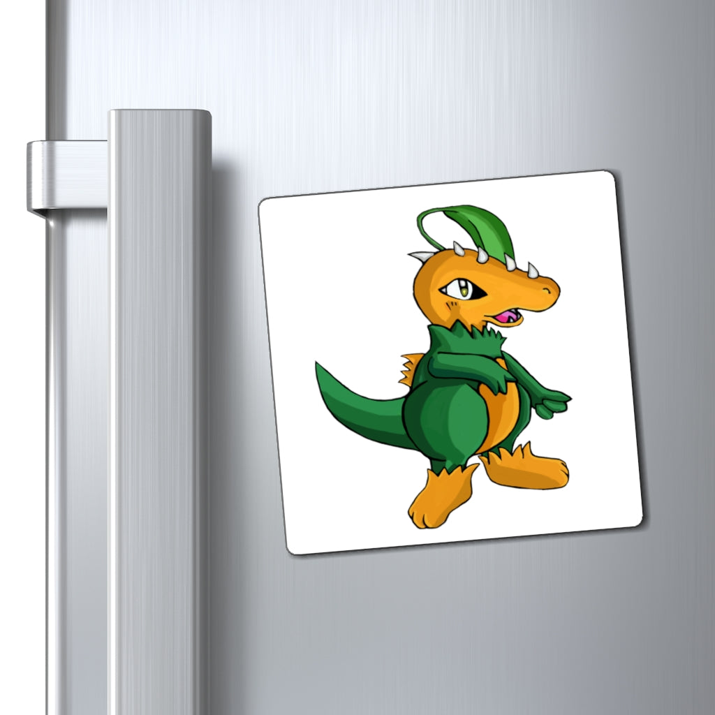 A set of Leafasaur Magnets showcasing various sizes and a sleek black backing, ideal for displaying messages on metallic surfaces.