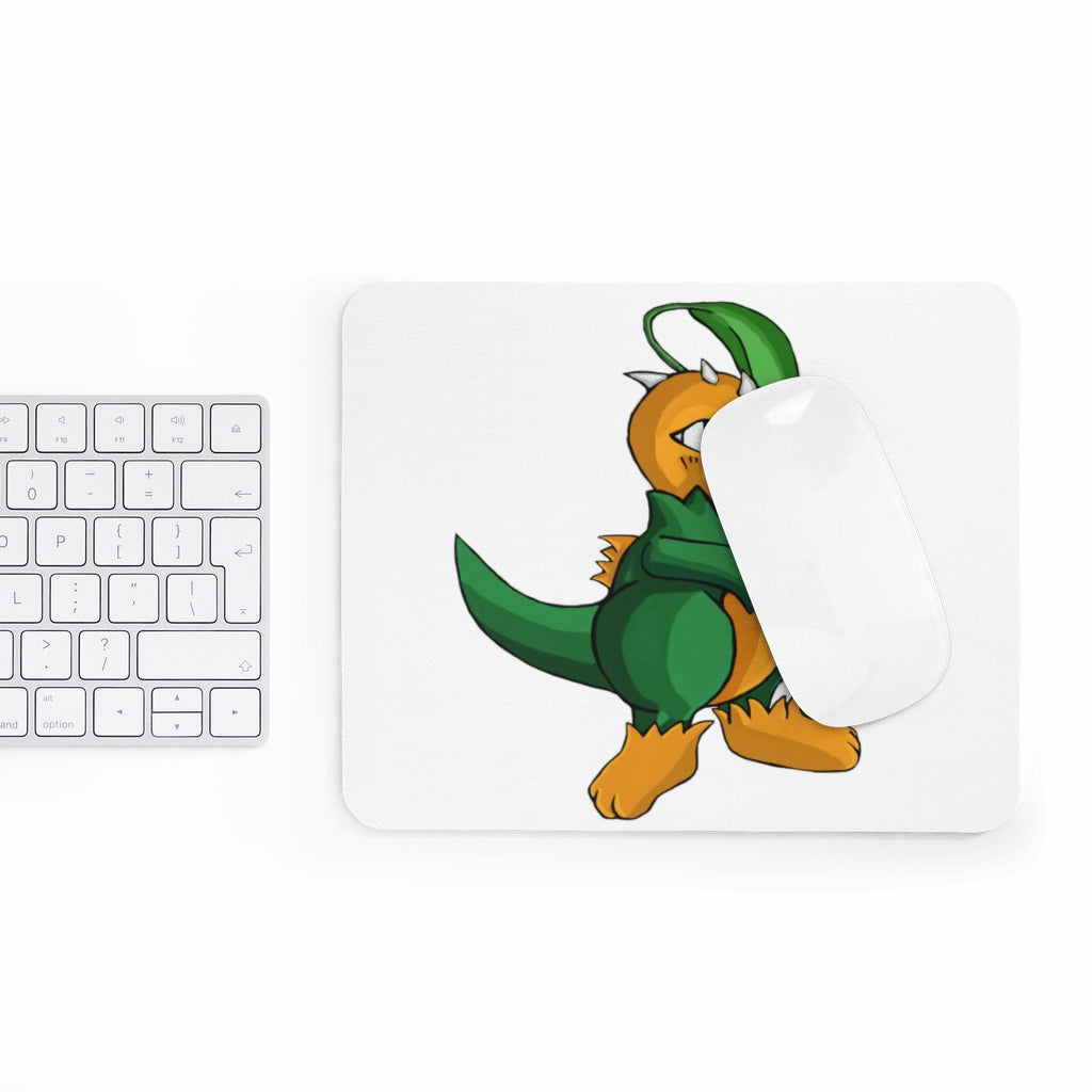 Leafasaur Mouse Pad featuring a vibrant design on a smooth neoprene surface, ideal for enhancing desk aesthetics and functionality.