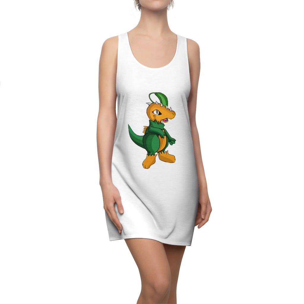 Leafasaur Women's Cut & Sew Racerback Dress featuring a stylish design and comfortable fit, perfect for various occasions.