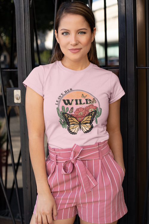 Leave Her Wild Vintage Tee in soft ring-spun cotton, featuring a stylish unisex design perfect for any occasion.