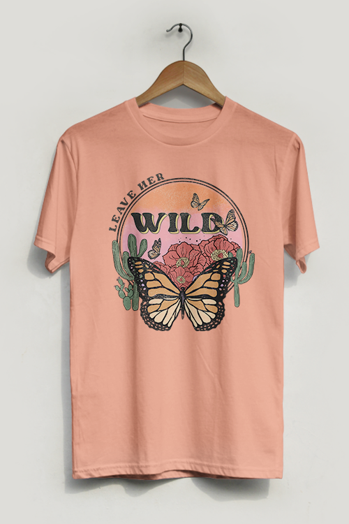 Leave Her Wild Vintage Tee in soft ring-spun cotton, featuring a stylish unisex design perfect for any occasion.