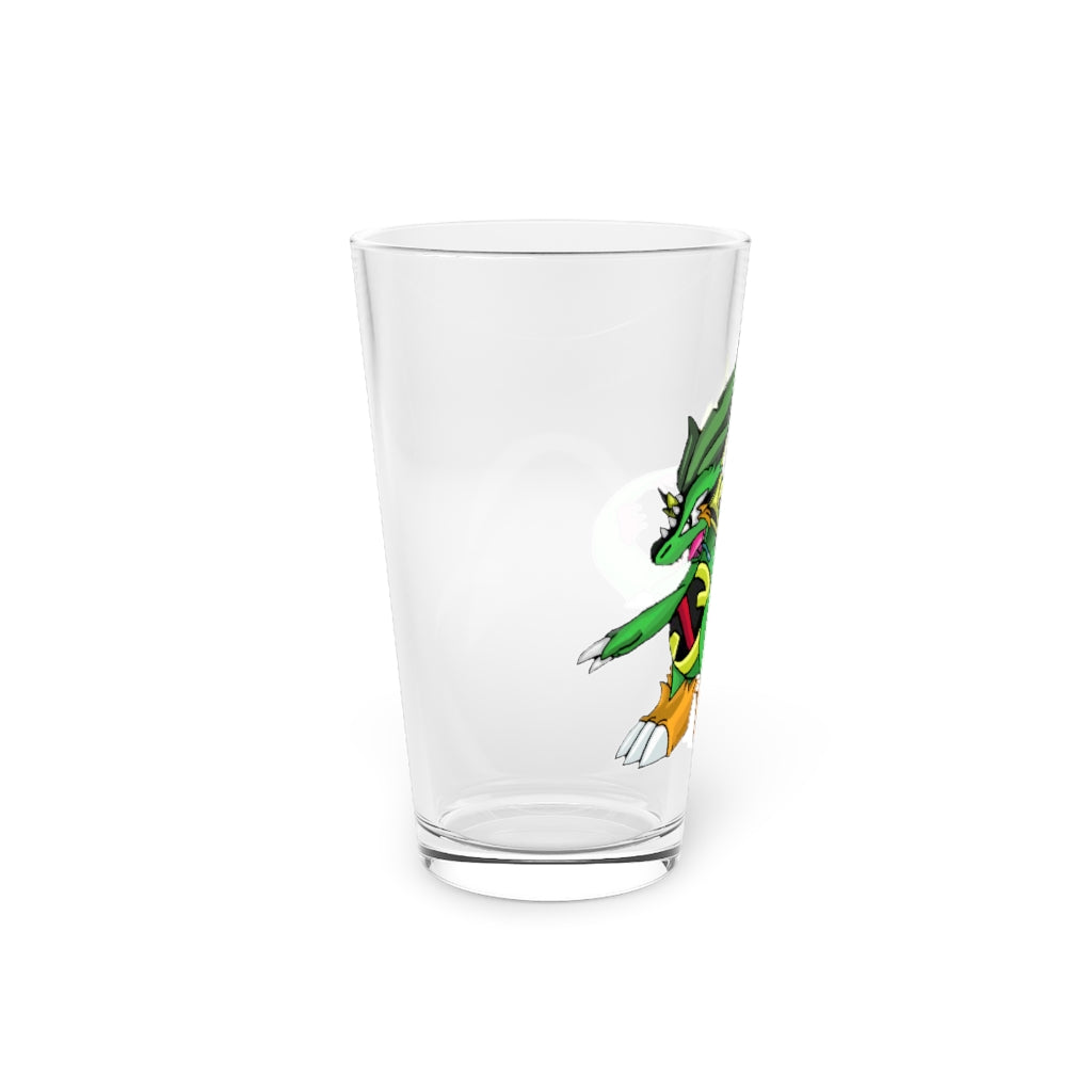 Ledinaking 16oz pint glass showcasing clear glass design, perfect for personalization and versatile use.