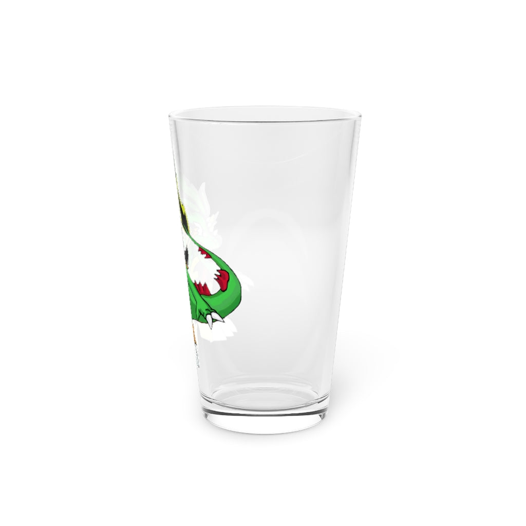 Ledinaking 16oz pint glass showcasing clear glass design, perfect for personalization and versatile use.