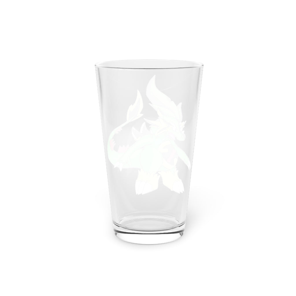 Ledinaking 16oz pint glass showcasing clear glass design, perfect for personalization and versatile use.