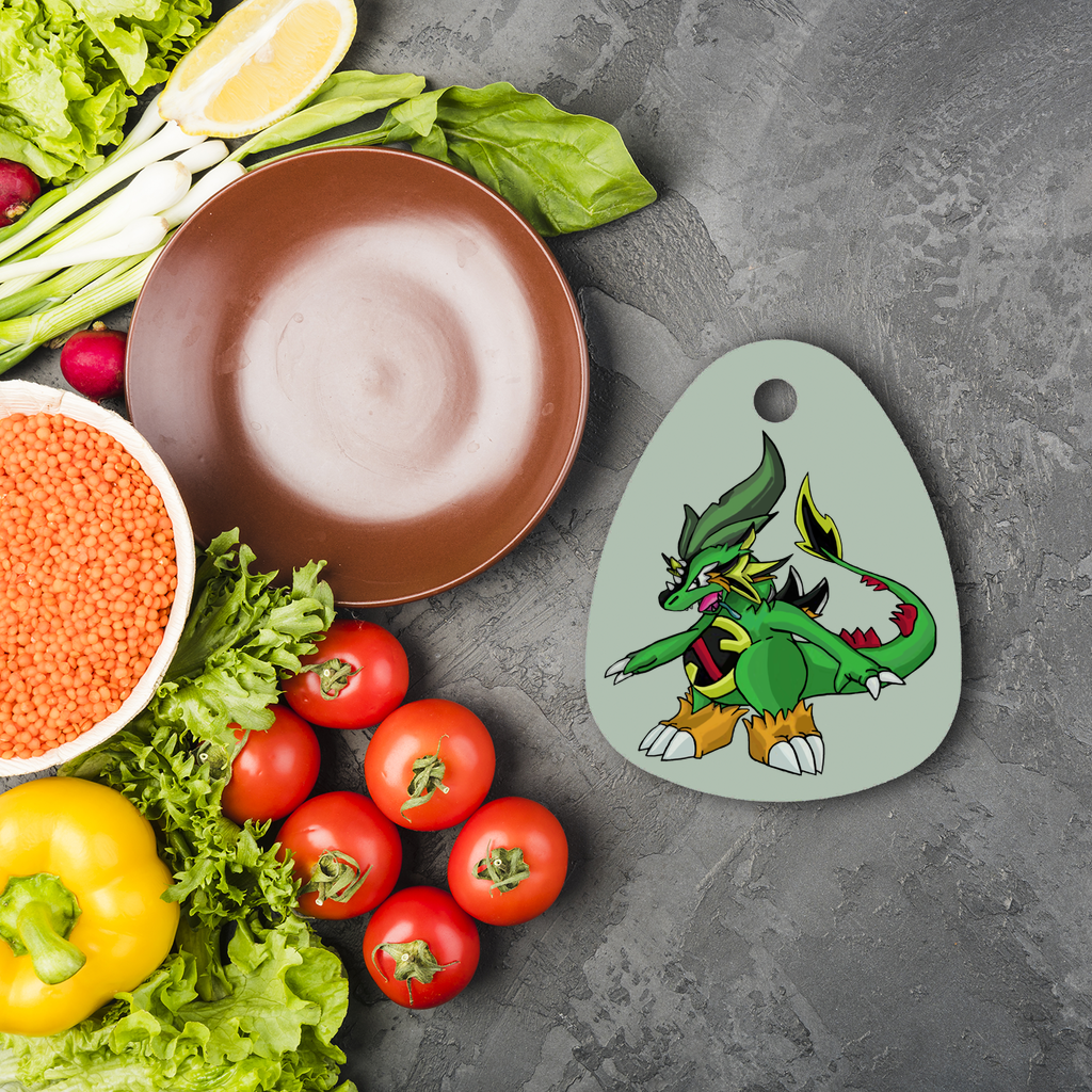 Ledinaking Sublimation Glass Cutting Board in water droplet shape, showcasing vibrant custom designs and durable toughened glass.