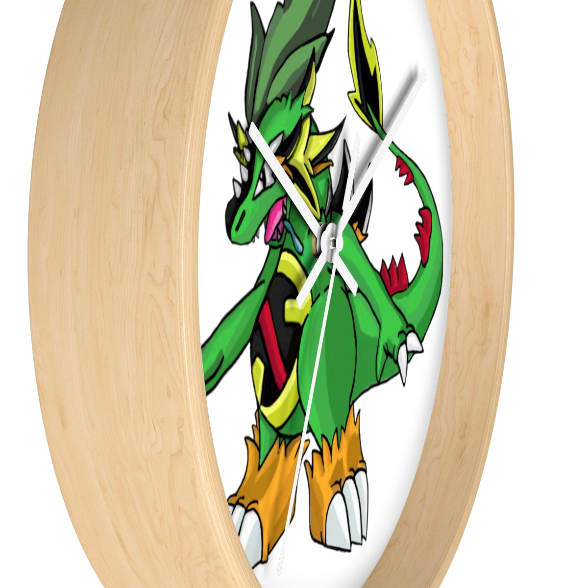 Ledinaking Wall Clock featuring a wooden frame and plexiglass face, designed for indoor use with a silent mechanism.