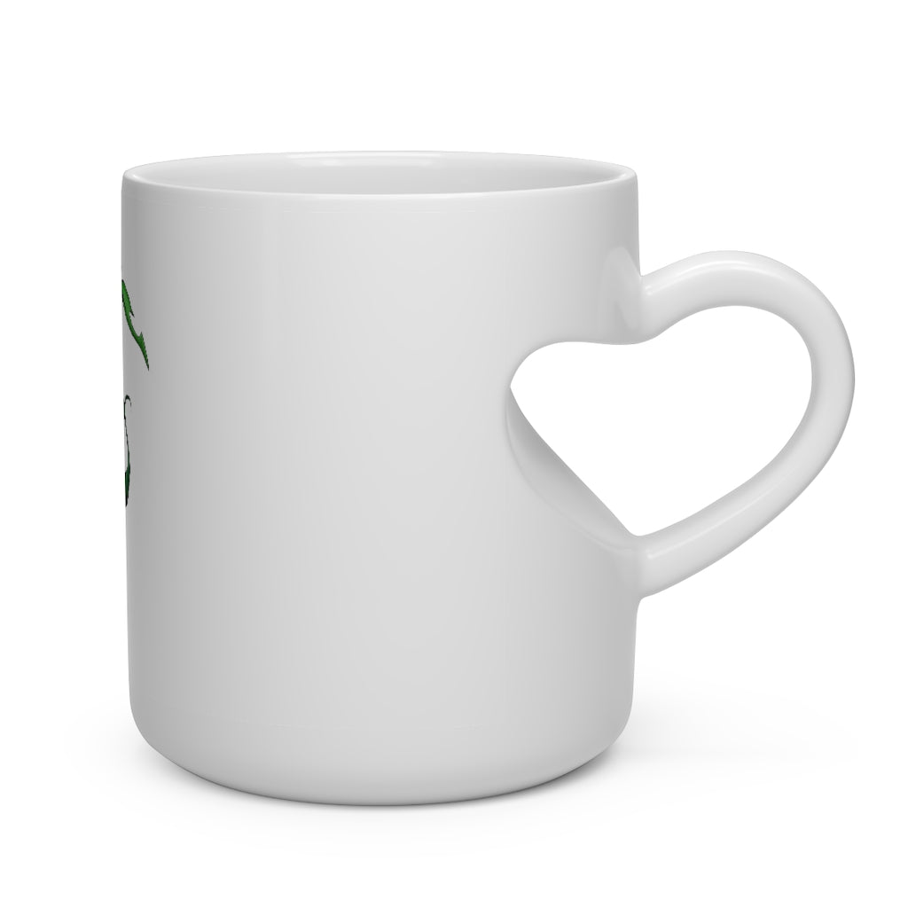 Ledino Heart Shape Mug, white ceramic with heart-shaped handle, perfect for hot beverages.