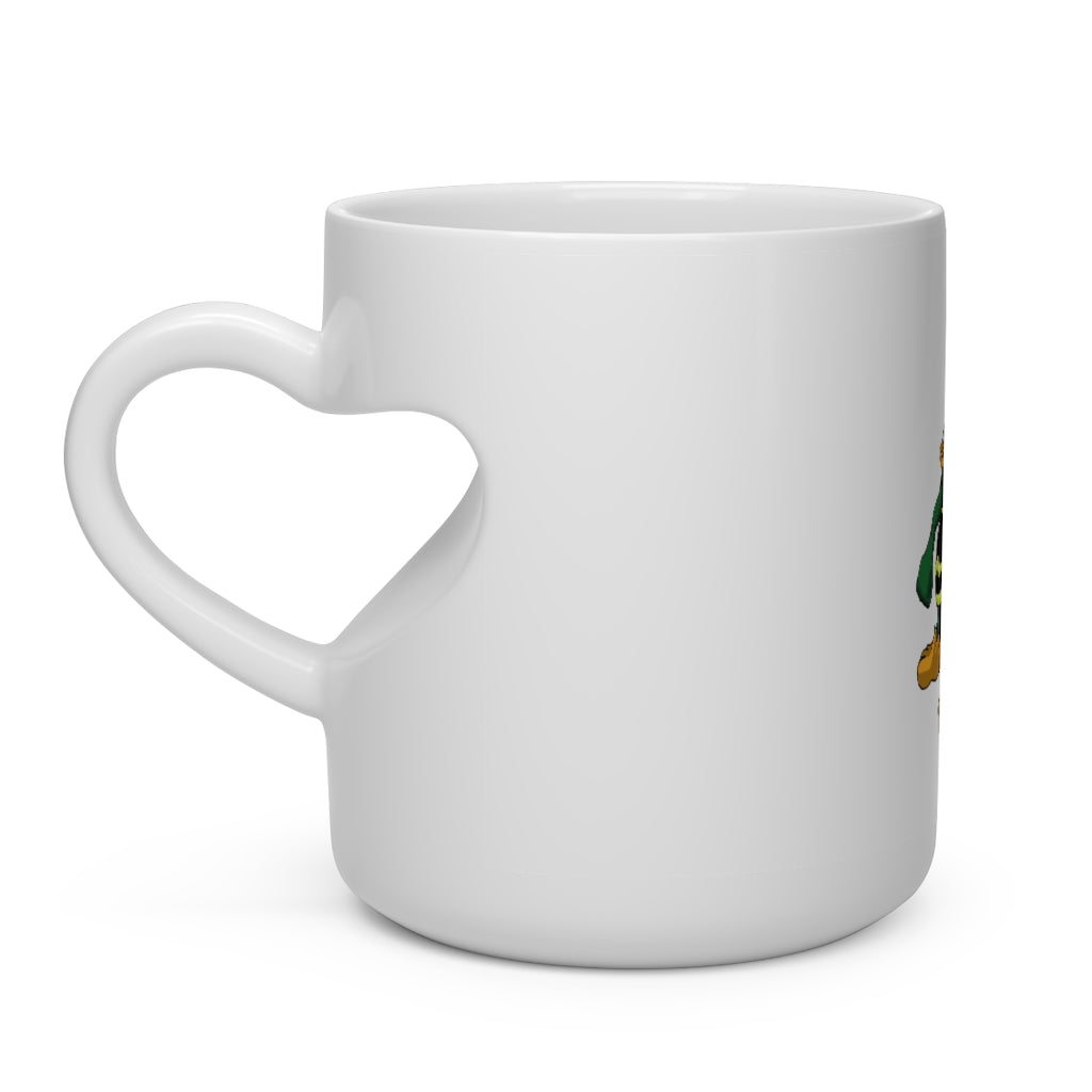 Ledino Heart Shape Mug, white ceramic with heart-shaped handle, perfect for hot beverages.