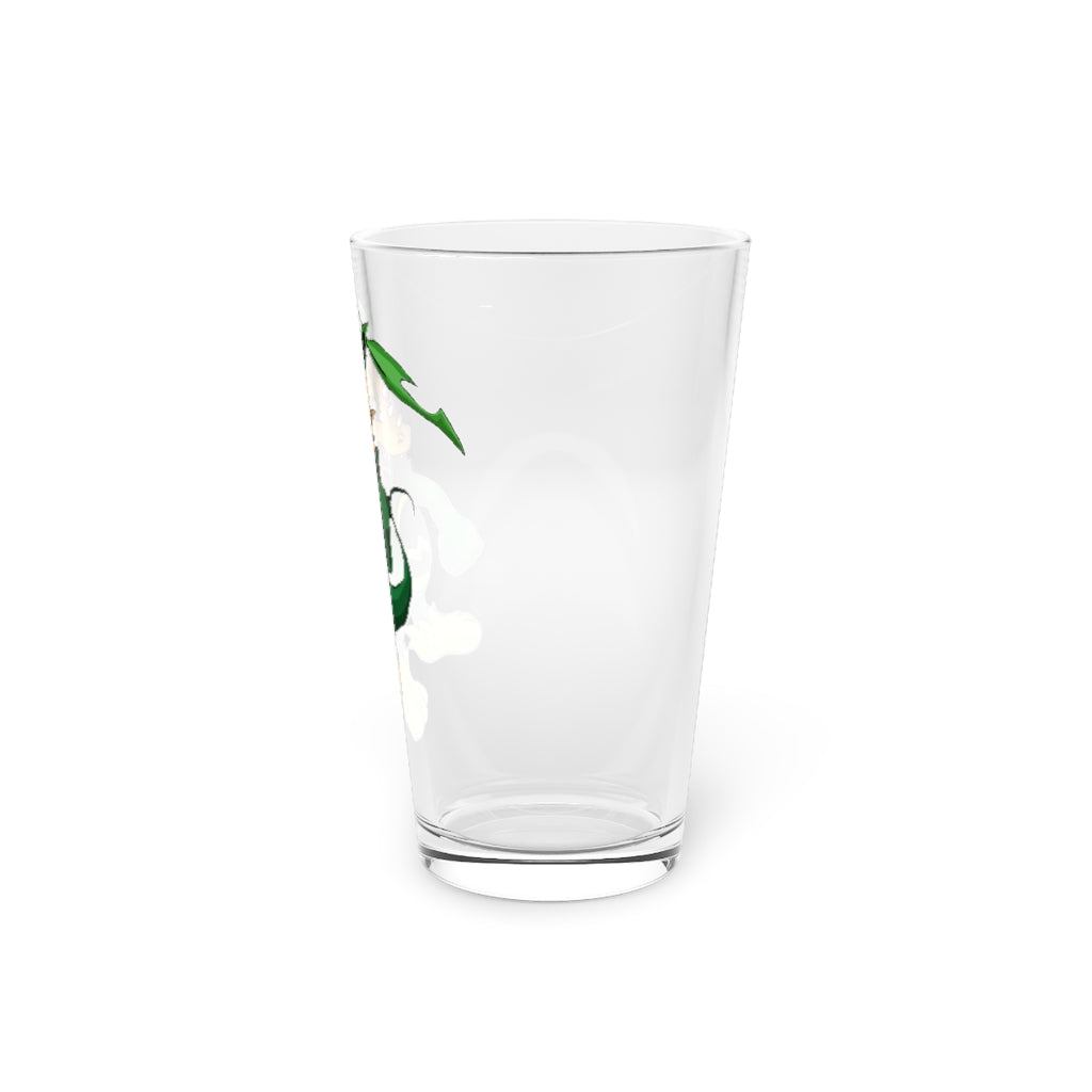 Ledino Pint Glass, 16oz, clear glass with custom design options, perfect for beverages and gifting.