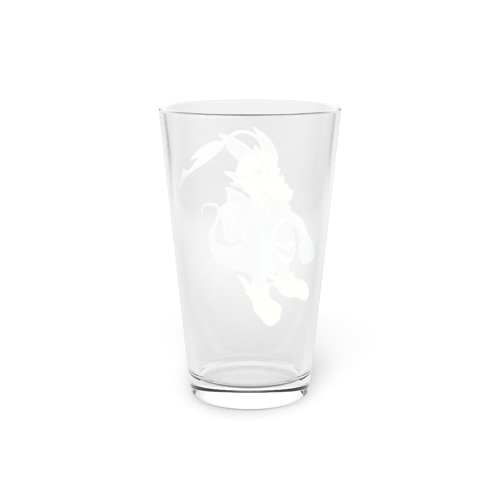 Ledino Pint Glass, 16oz, clear glass with custom design options, perfect for beverages and gifting.