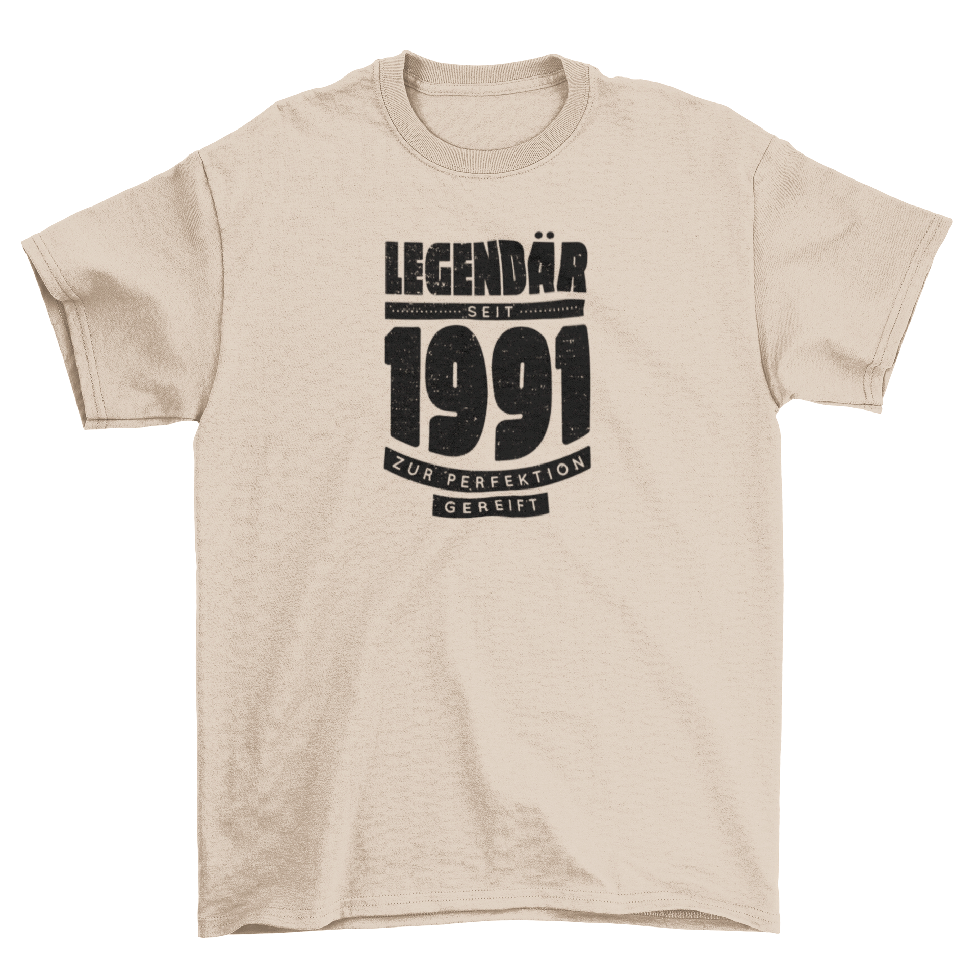 Legendary since 1991 t-shirt featuring a grunge style design with a bold quote.