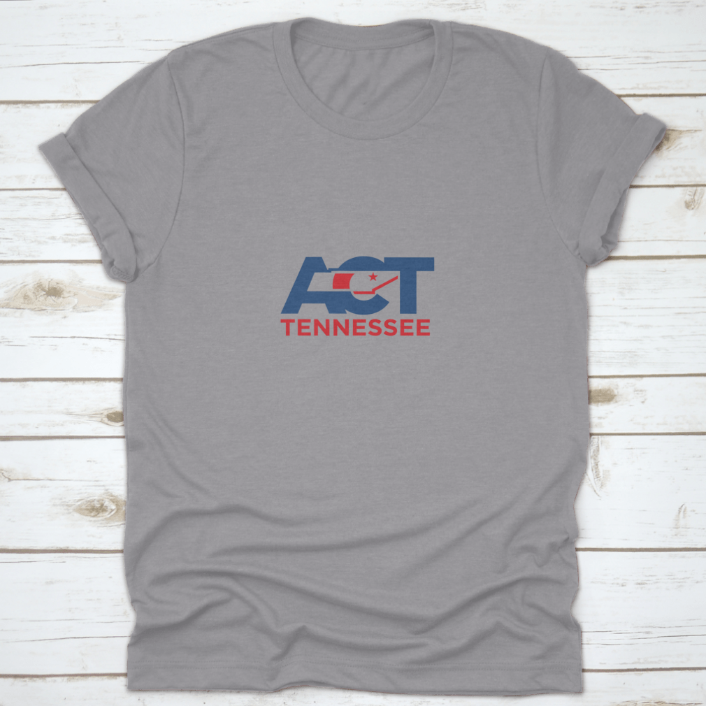 Letter Act shirt featuring Tennessee Map Icon with A, C, and T logo design, made from soft cotton blend fabric.