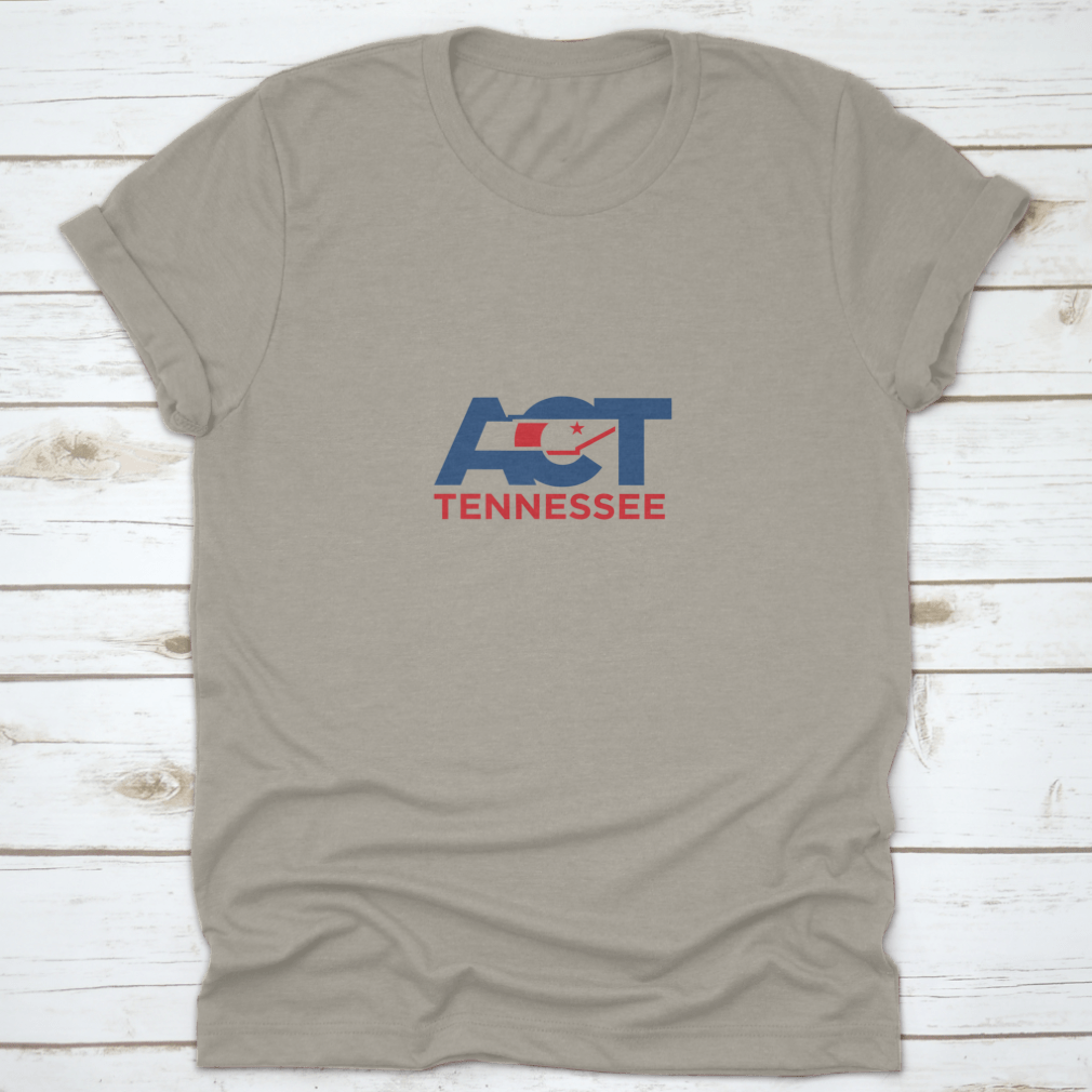 Letter Act shirt featuring Tennessee Map Icon with A, C, and T logo design, made from soft cotton blend fabric.