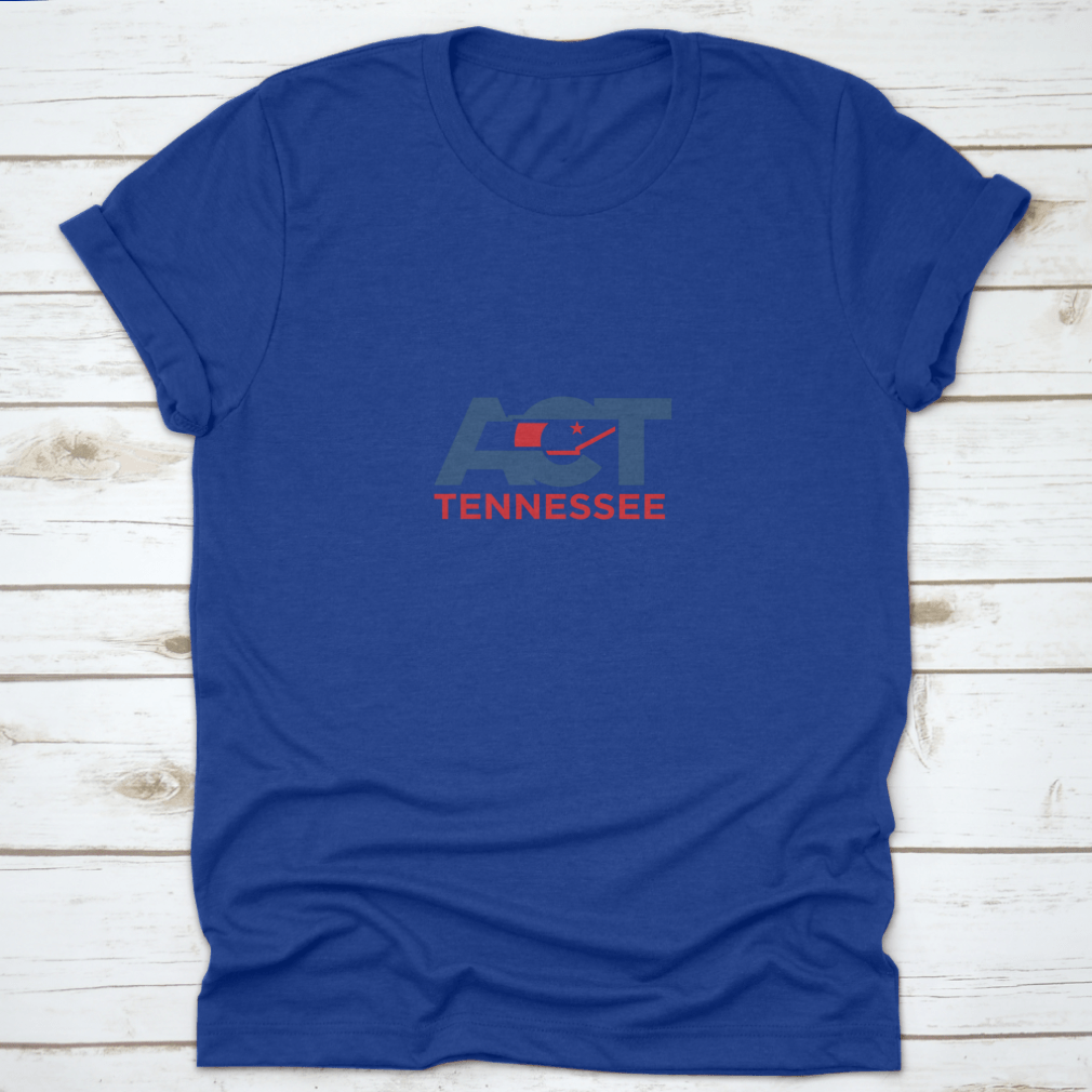 Letter Act shirt featuring Tennessee Map Icon with A, C, and T logo design, made from soft cotton blend fabric.