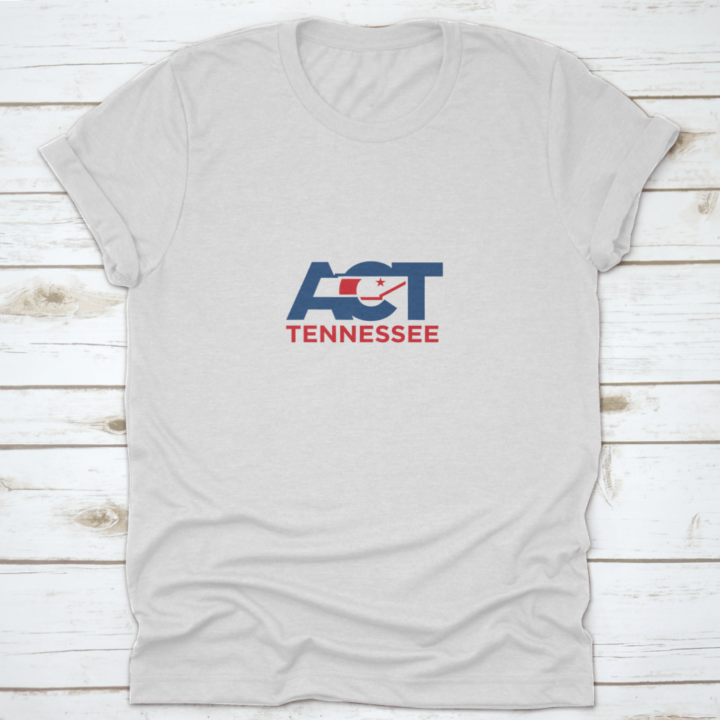 Letter Act shirt featuring Tennessee Map Icon with A, C, and T logo design, made from soft cotton blend fabric.