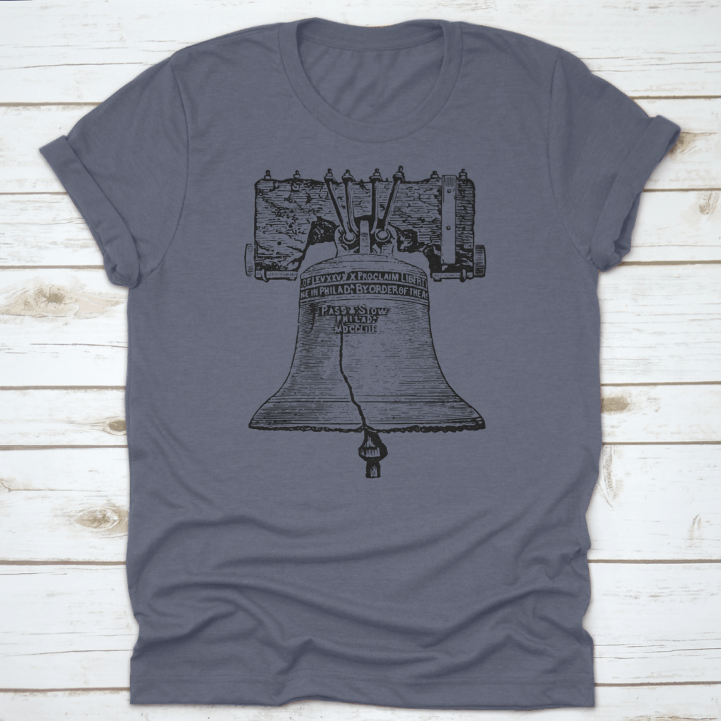 Liberty Bell T-Shirt featuring a classic fit, made from 100% cotton, showcasing the iconic symbol of Philadelphia.