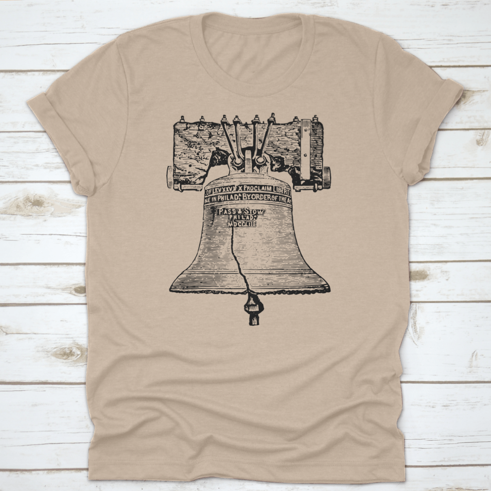 Liberty Bell T-Shirt featuring a classic fit, made from 100% cotton, showcasing the iconic symbol of Philadelphia.