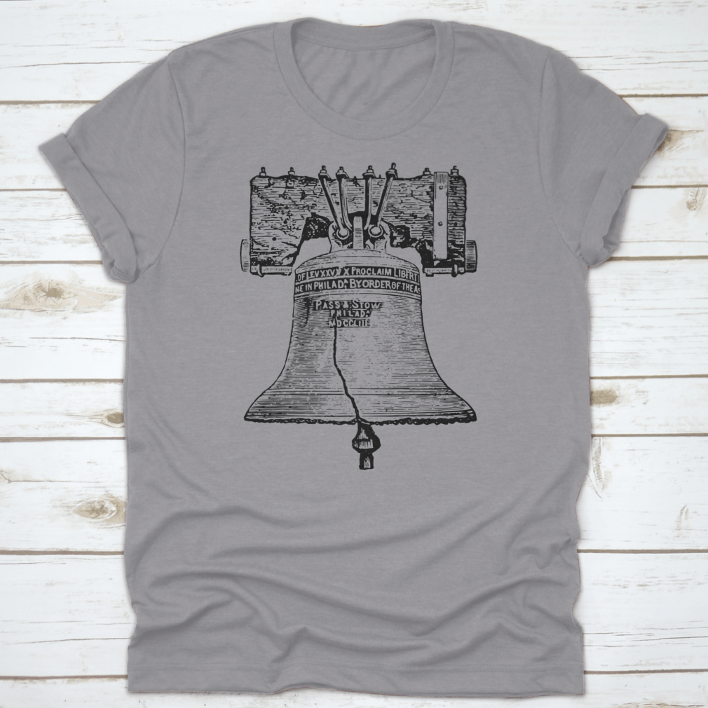 Liberty Bell T-Shirt featuring a classic fit, made from 100% cotton, showcasing the iconic symbol of Philadelphia.