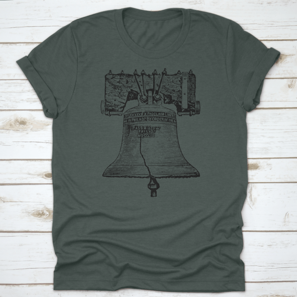 Liberty Bell T-Shirt featuring a classic fit, made from 100% cotton, showcasing the iconic symbol of Philadelphia.