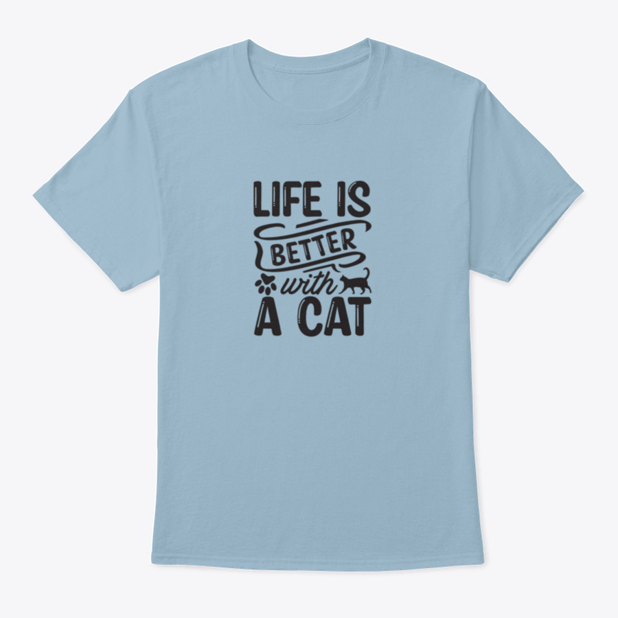 A stylish brush featuring the phrase 'Life Is Better With A Cat' with grey paw prints, made from soft cotton fabric.