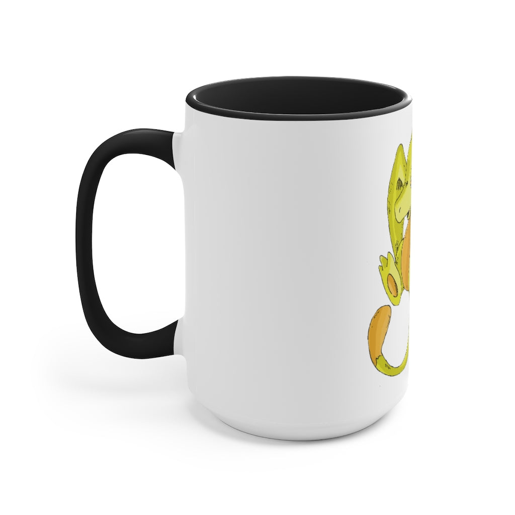 Lighender Accent Mug featuring a two-tone design with a white exterior and a colored interior, showcasing its durable ceramic build and comfortable C-handle.