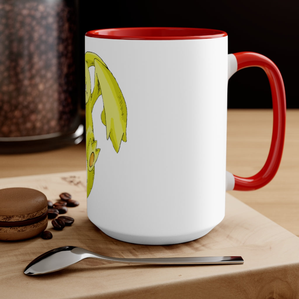 Lighender Accent Mug featuring a two-tone design with a white exterior and a colored interior, showcasing its durable ceramic build and comfortable C-handle.