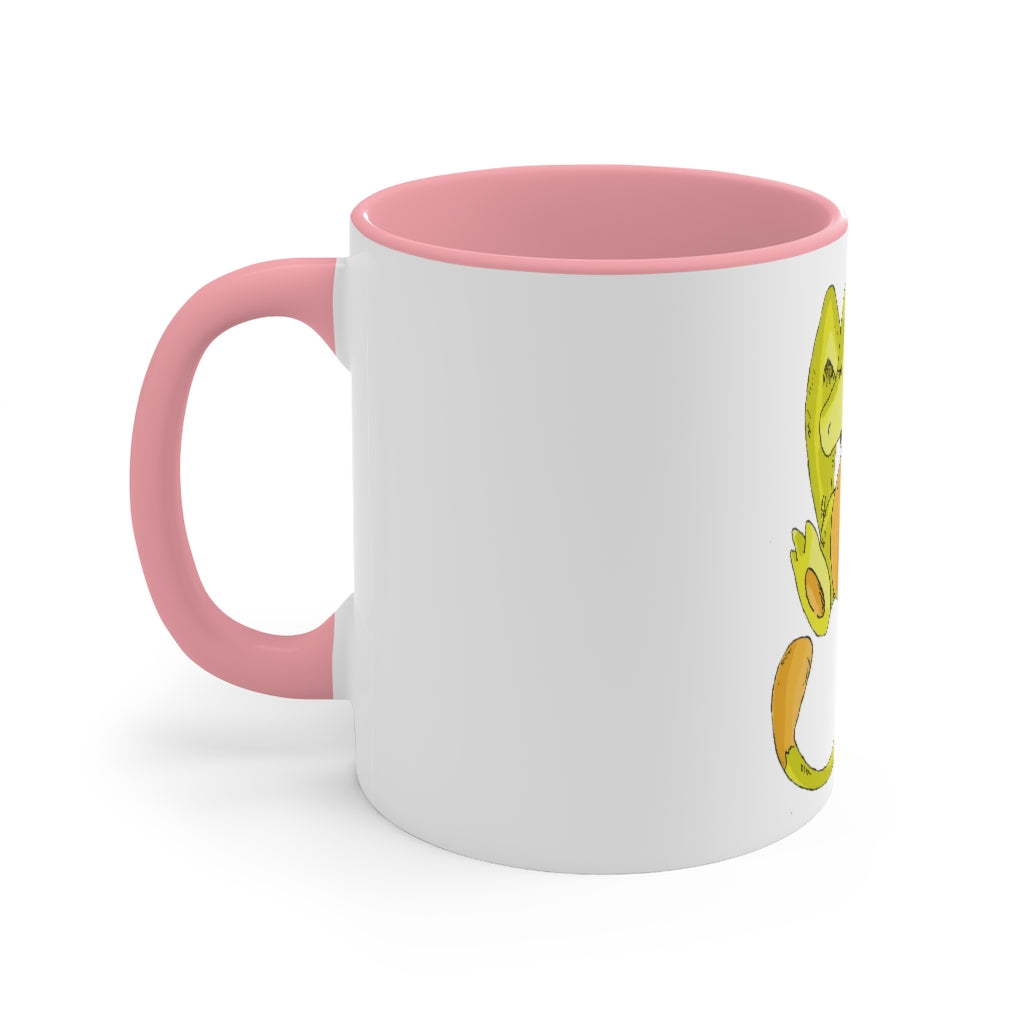 Lighender Accent Mug featuring a two-tone design with a white exterior and a colored interior, showcasing its durable ceramic build and comfortable C-handle.