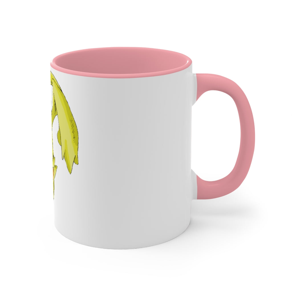 Lighender Accent Mug featuring a two-tone design with a white exterior and a colored interior, showcasing its durable ceramic build and comfortable C-handle.