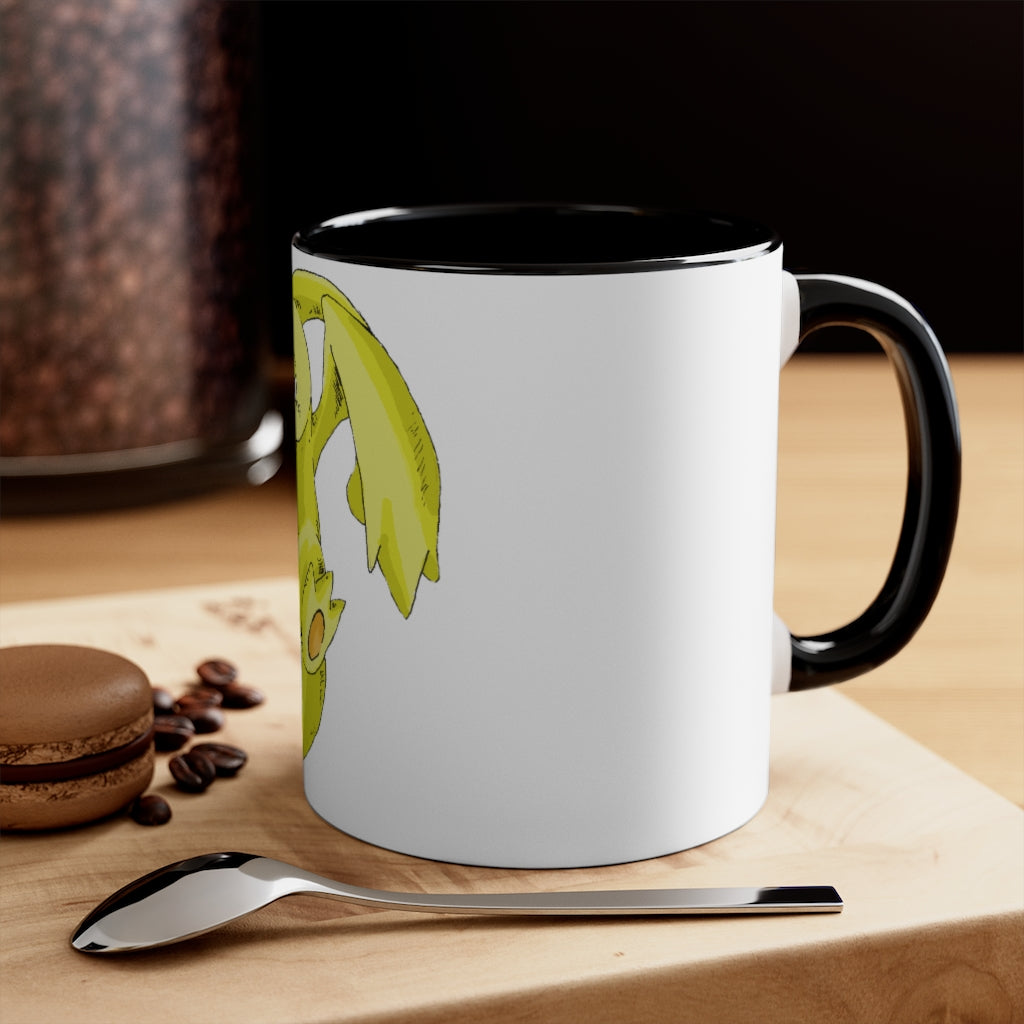 Lighender Accent Mug featuring a two-tone design with a white exterior and a colored interior, showcasing its durable ceramic build and comfortable C-handle.