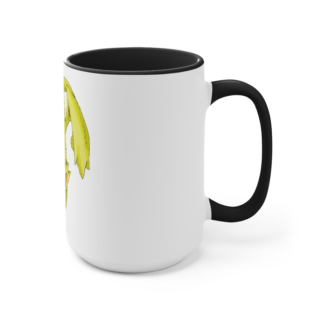 Lighender Accent Mug featuring a two-tone design with a white exterior and a colored interior, showcasing its durable ceramic build and comfortable C-handle.