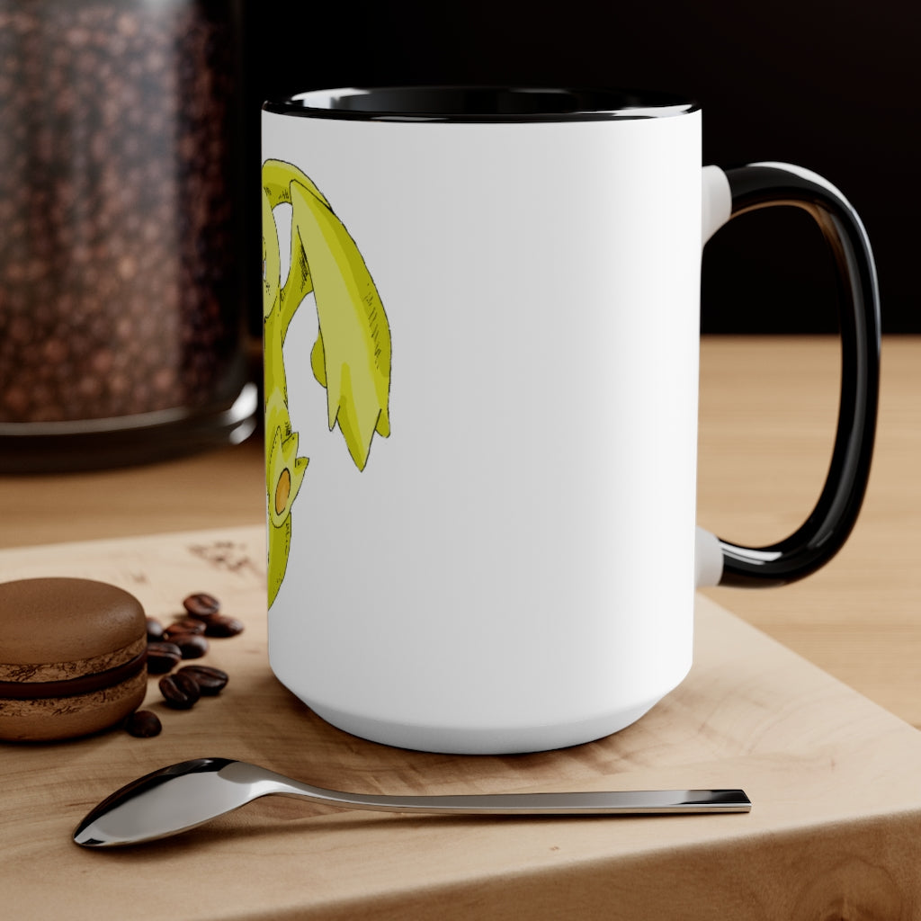 Lighender Accent Mug featuring a two-tone design with a white exterior and a colored interior, showcasing its durable ceramic build and comfortable C-handle.