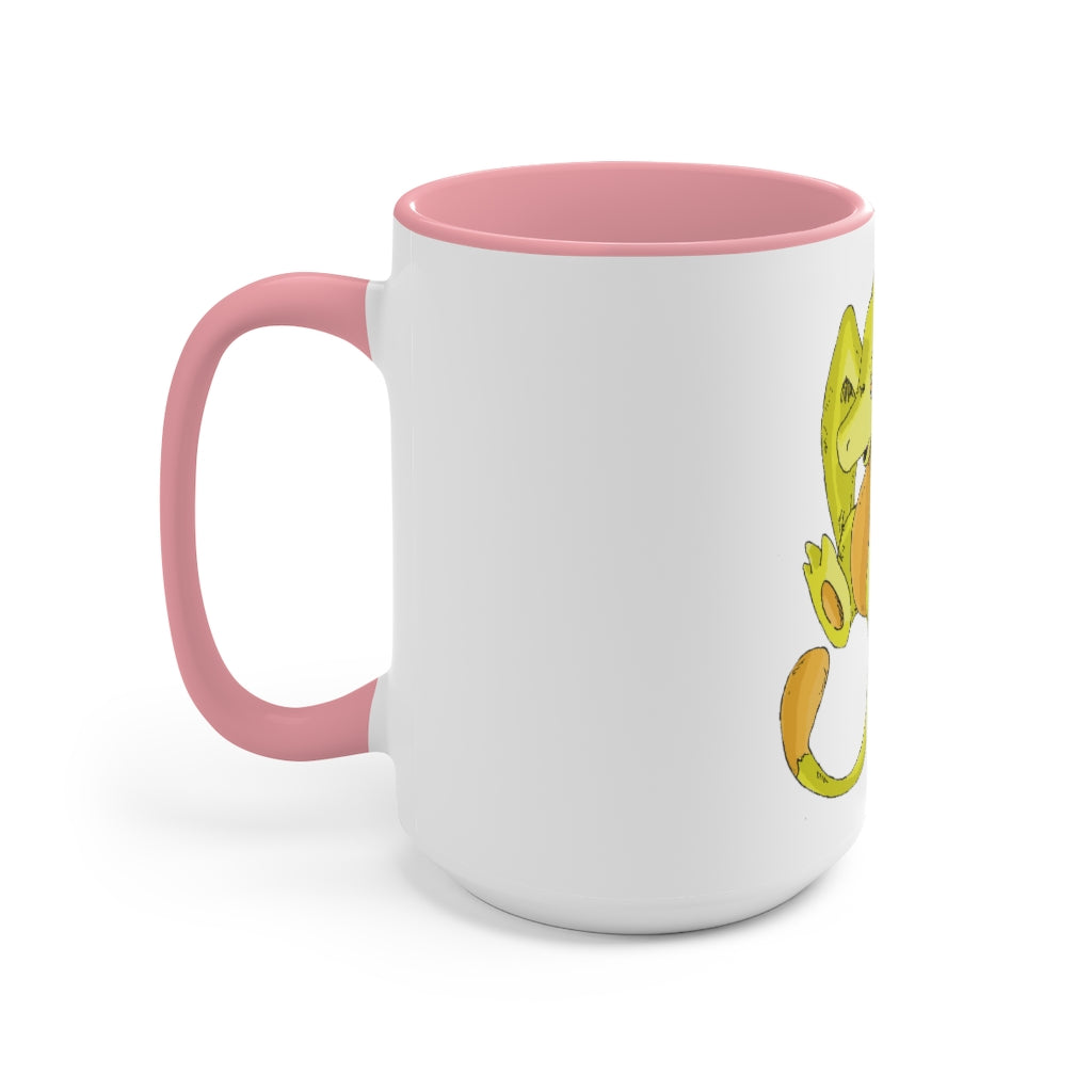 Lighender Accent Mug featuring a two-tone design with a white exterior and a colored interior, showcasing its durable ceramic build and comfortable C-handle.