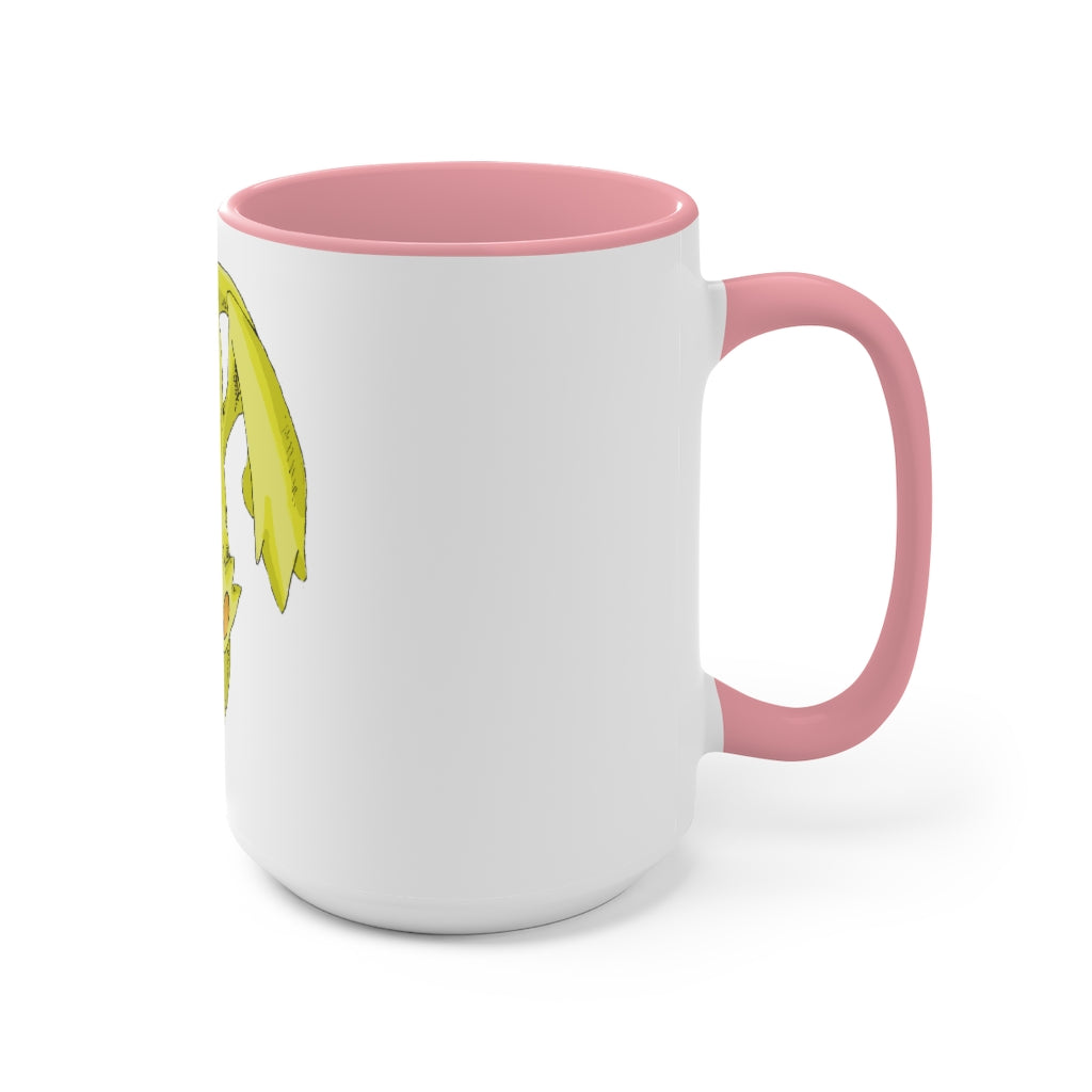 Lighender Accent Mug featuring a two-tone design with a white exterior and a colored interior, showcasing its durable ceramic build and comfortable C-handle.