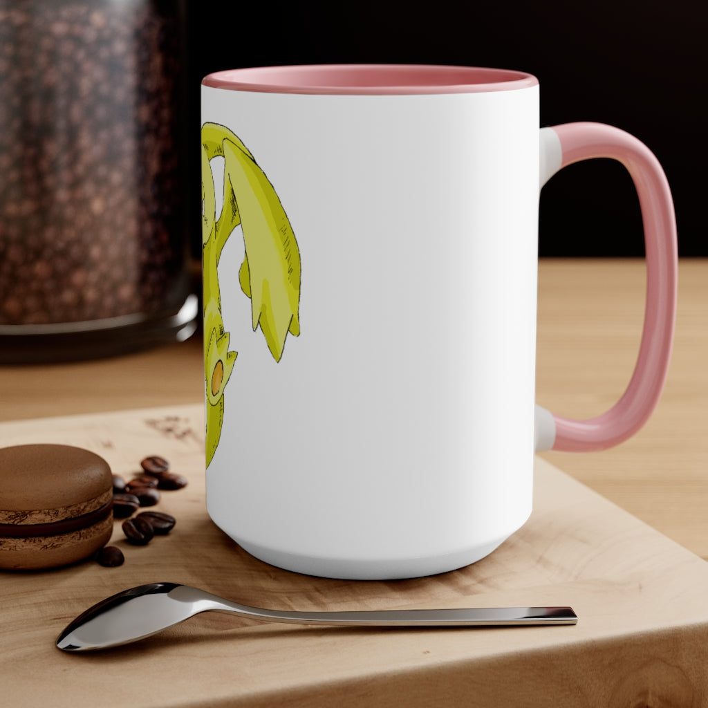 Lighender Accent Mug featuring a two-tone design with a white exterior and a colored interior, showcasing its durable ceramic build and comfortable C-handle.