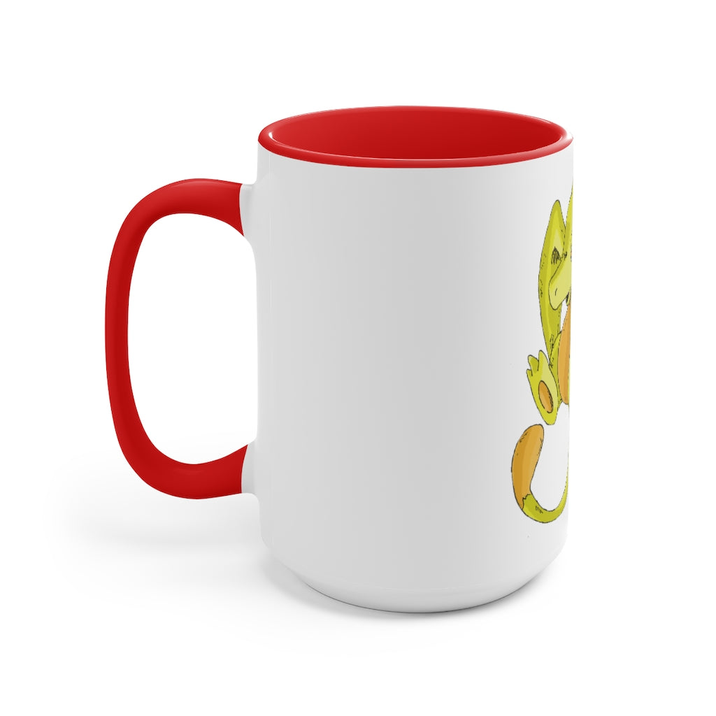 Lighender Accent Mug featuring a two-tone design with a white exterior and a colored interior, showcasing its durable ceramic build and comfortable C-handle.