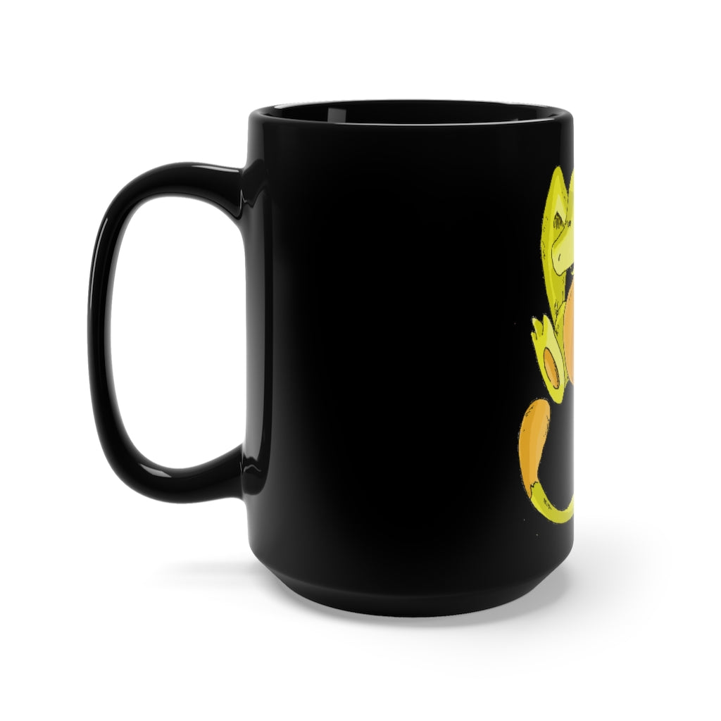 Lighender Black Mug 15oz featuring a sleek black ceramic design with rounded corners and a comfortable C-handle, perfect for hot beverages.