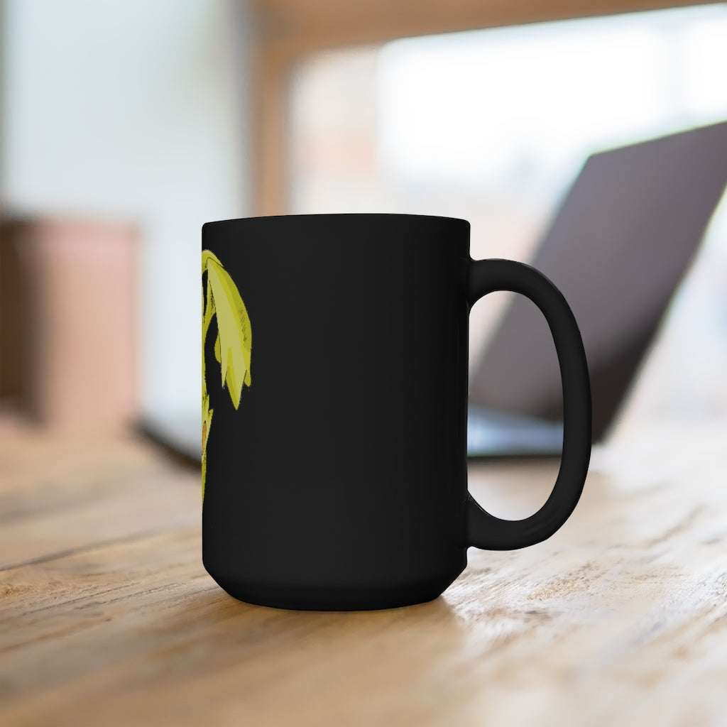 Lighender Black Mug 15oz featuring a sleek black ceramic design with rounded corners and a comfortable C-handle, perfect for hot beverages.