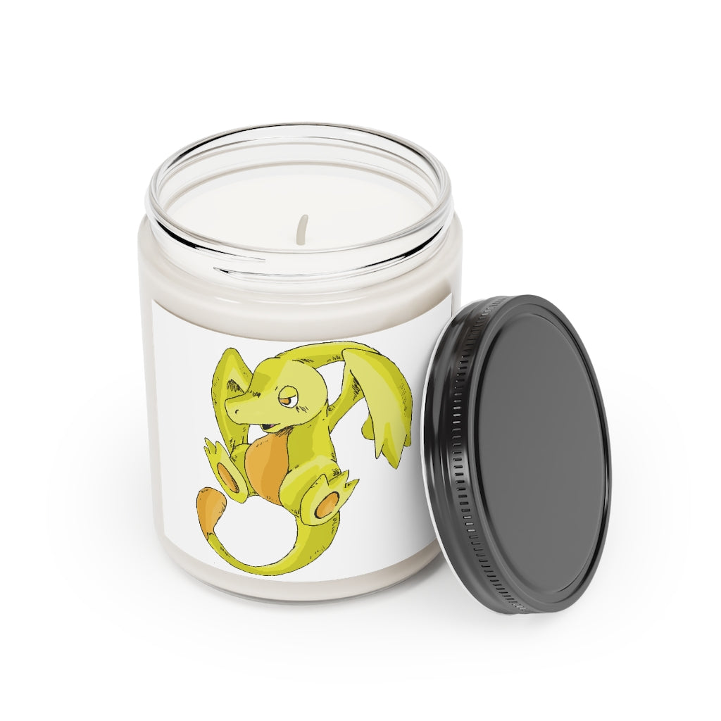 Lighender Scented Candle in a glass container, featuring a permanent adhesive label, showcasing its soothing Cinnamon Stick and Vanilla fragrances.