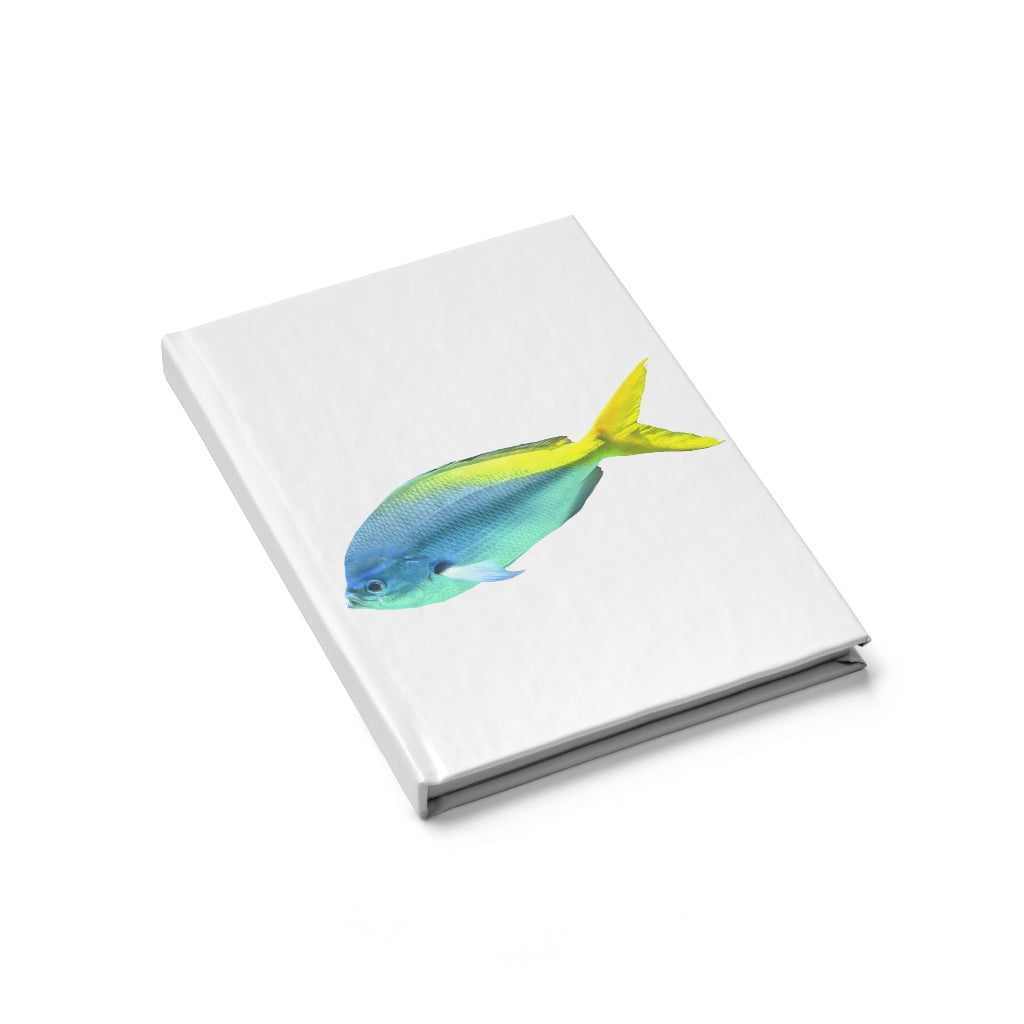 Light Blue and Yellow Fish Journal with blank pages and vibrant cover design, perfect for writing and sketching.