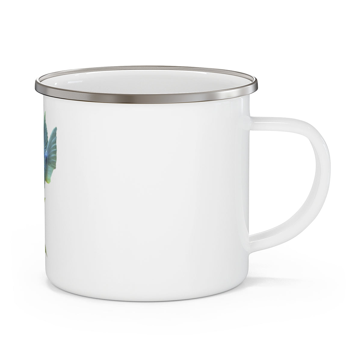 Light Blue Fish Enamel Camping Mug with a stylish fish design, perfect for outdoor adventures and personalized printing.