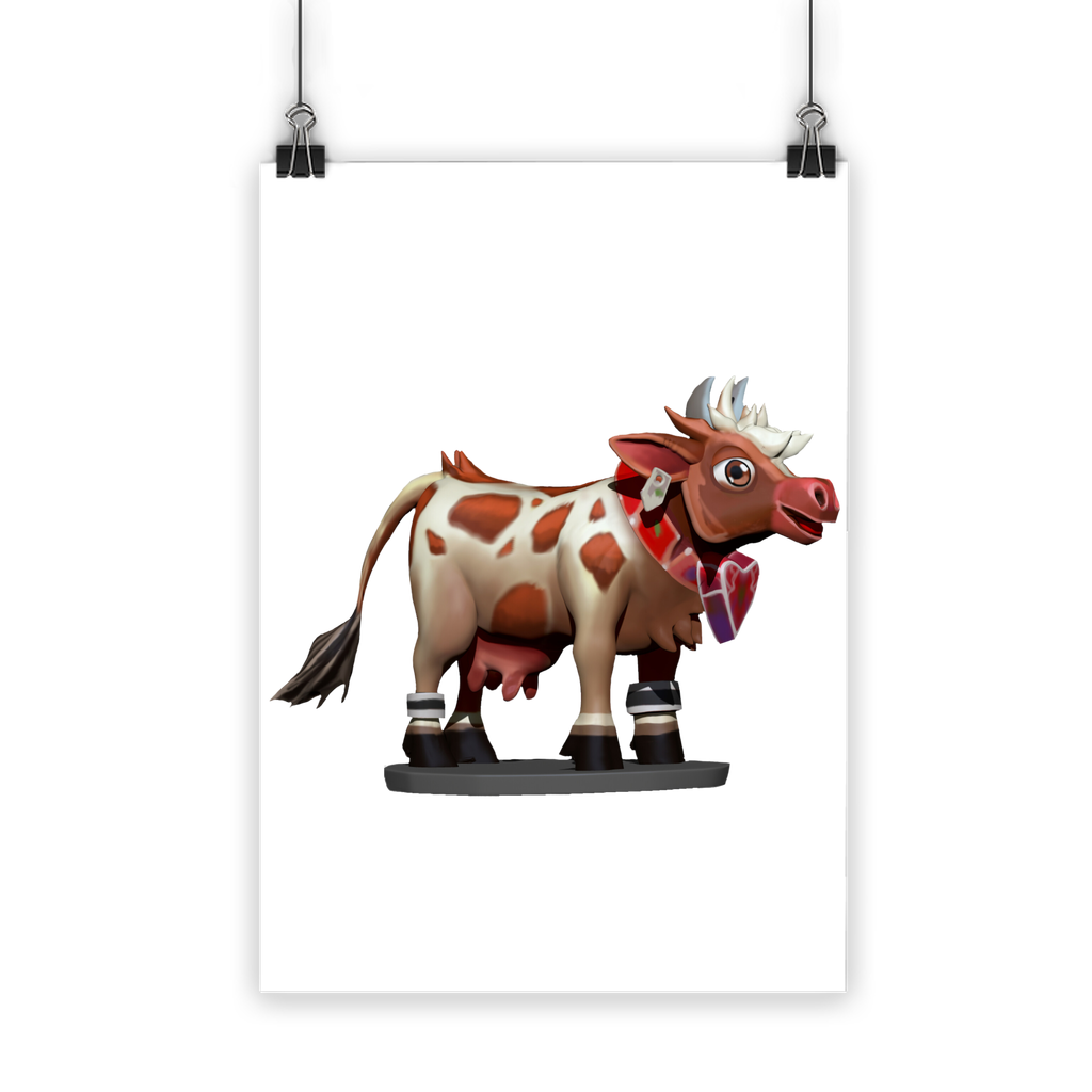 Light Brown Cow Classic Poster printed on semi-gloss paper, showcasing vibrant colors and a photo-realistic finish.