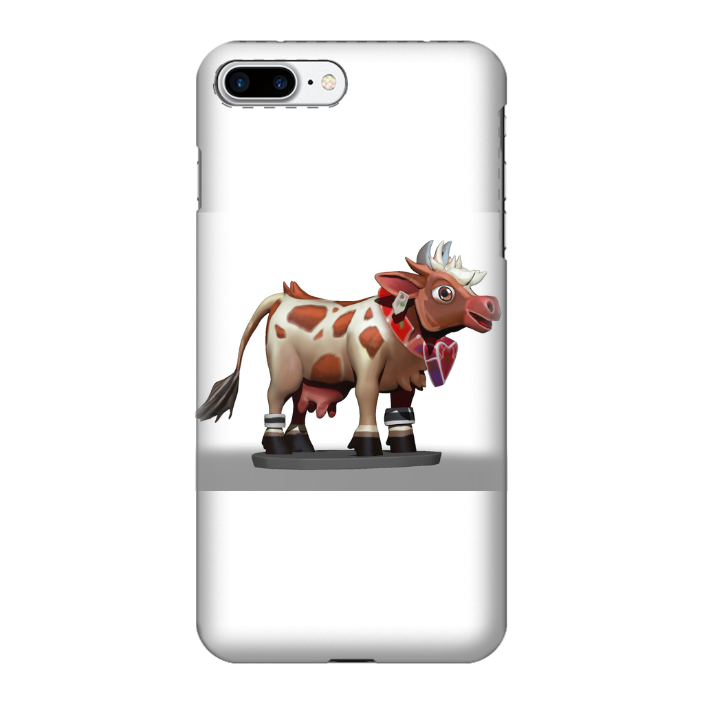 Light Brown Cow Fully Printed Tough Phone Case showcasing a vibrant cow design with dual-layer protection.