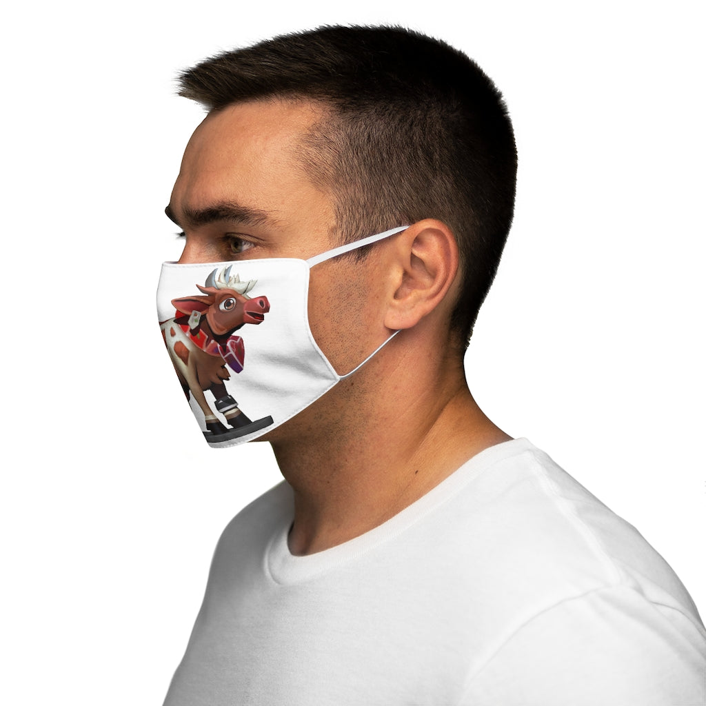 Light Brown Cow Snug-Fit Polyester Face Mask with elastic earloops and cotton interior, designed for comfort and style.