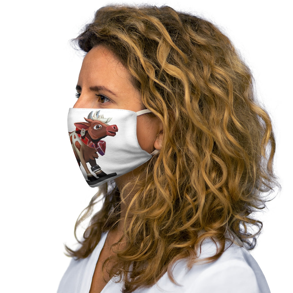 Light Brown Cow Snug-Fit Polyester Face Mask with elastic earloops and cotton interior, designed for comfort and style.