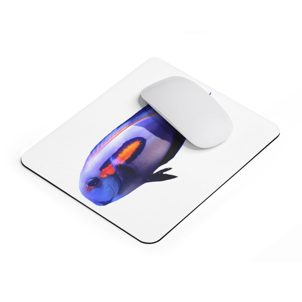 Light White Fish Mouse Pad featuring a vibrant fish design on a smooth surface, ideal for enhancing desk decor.