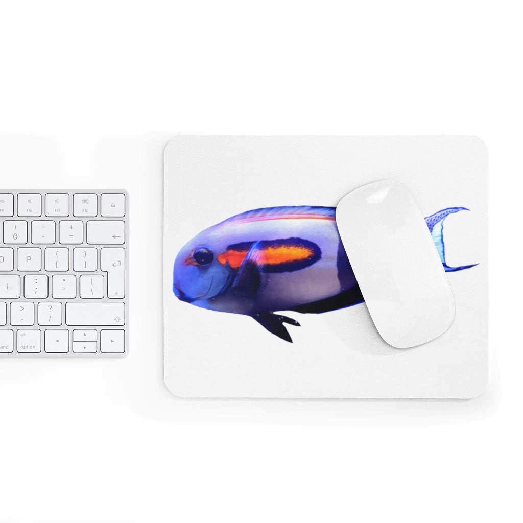 Light White Fish Mouse Pad featuring a vibrant fish design on a smooth surface, ideal for enhancing desk decor.