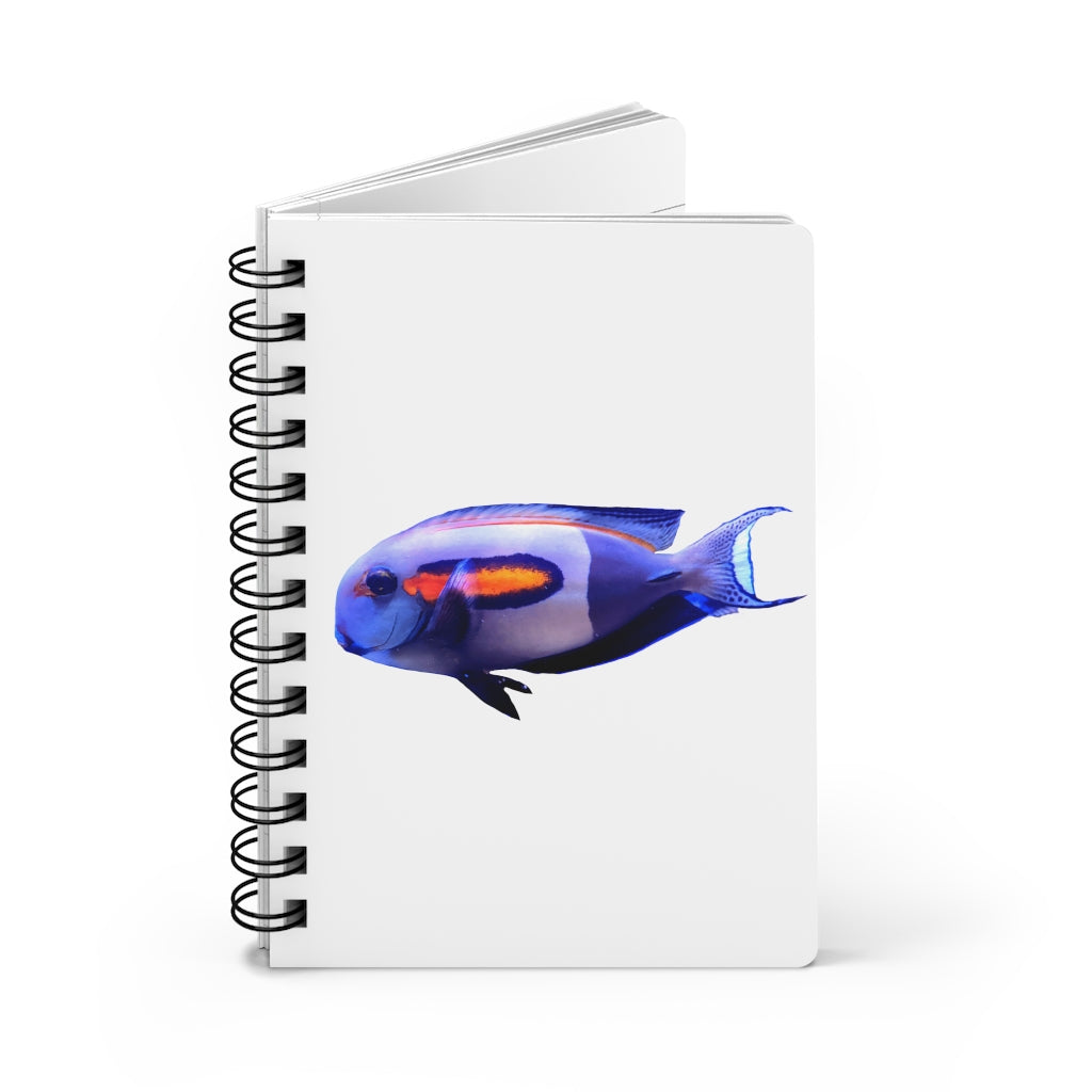 Light White Fish Spiral Bound Journal with glossy cover and lined pages, perfect for writing and personalization.