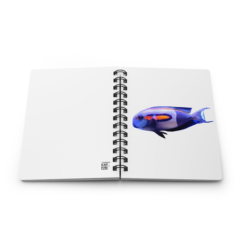 Light White Fish Spiral Bound Journal with glossy cover and lined pages, perfect for writing and personalization.