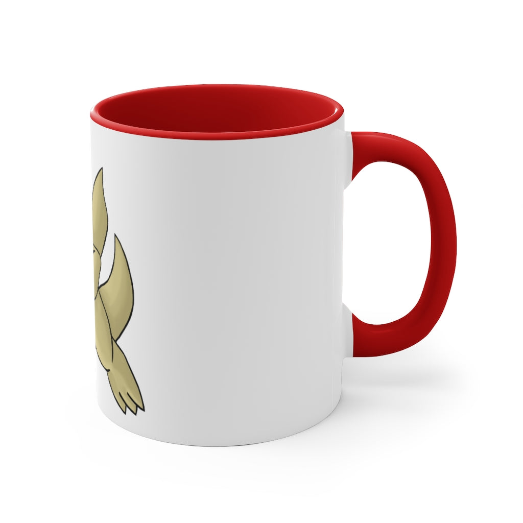 Liloon 11oz Accent Mug featuring a white ceramic body with a colored interior and handle, showcasing vibrant design options.