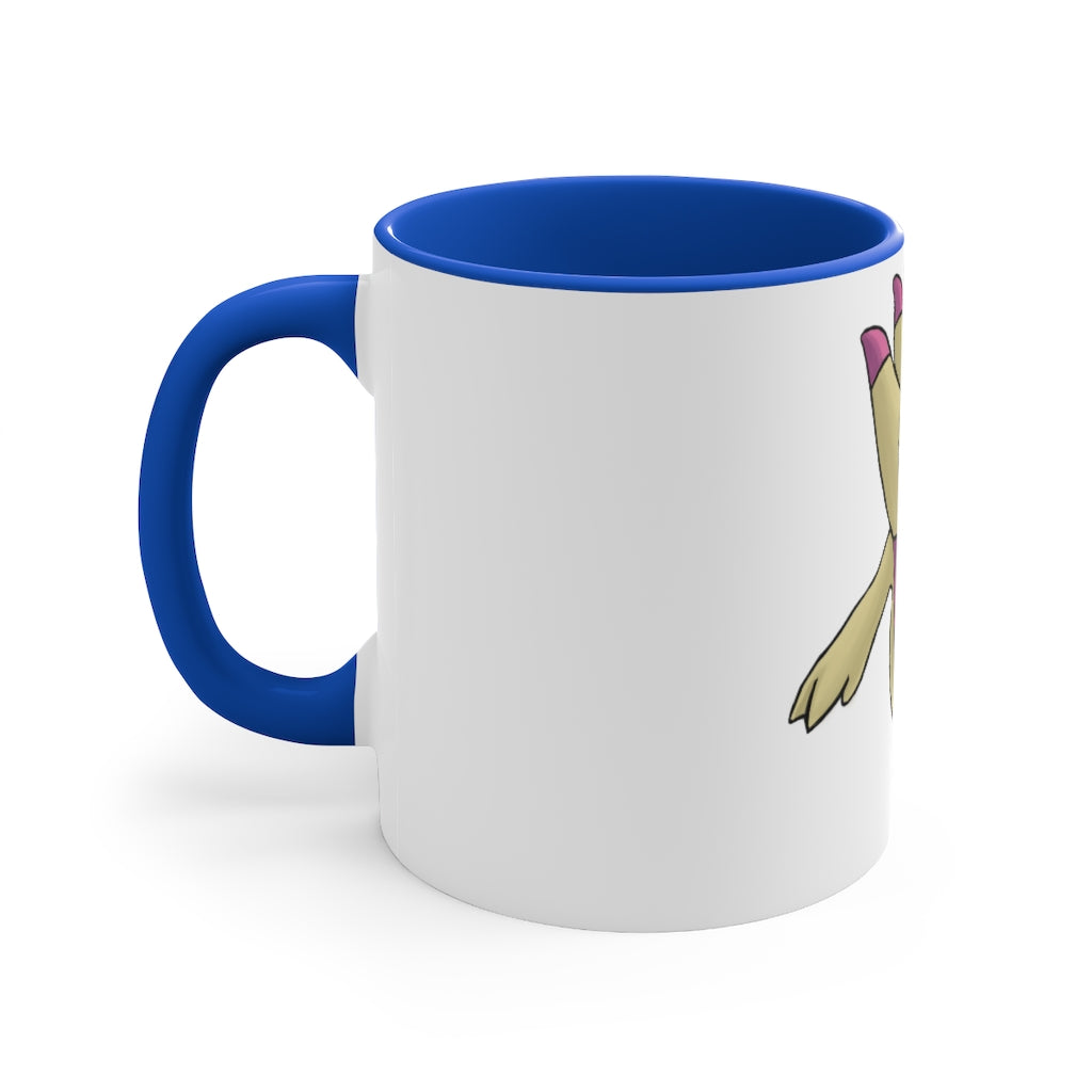 Liloon 11oz Accent Mug featuring a white ceramic body with a colored interior and handle, showcasing vibrant design options.